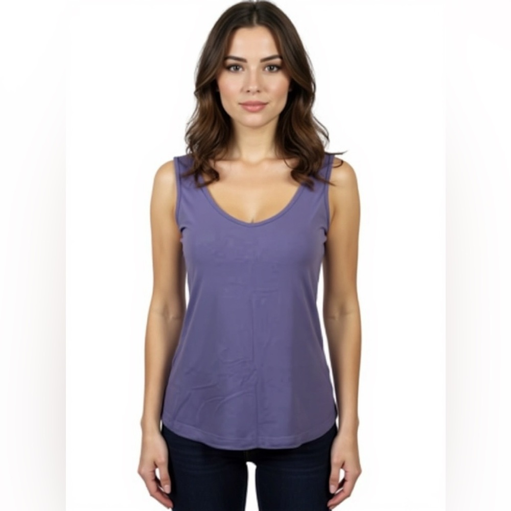 (E-122)‎ Felina short sleeves womens top size L purple color